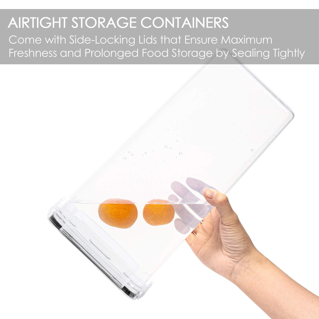 Airtight Food Storage Containers, 4 Pack, 2.8L, Black