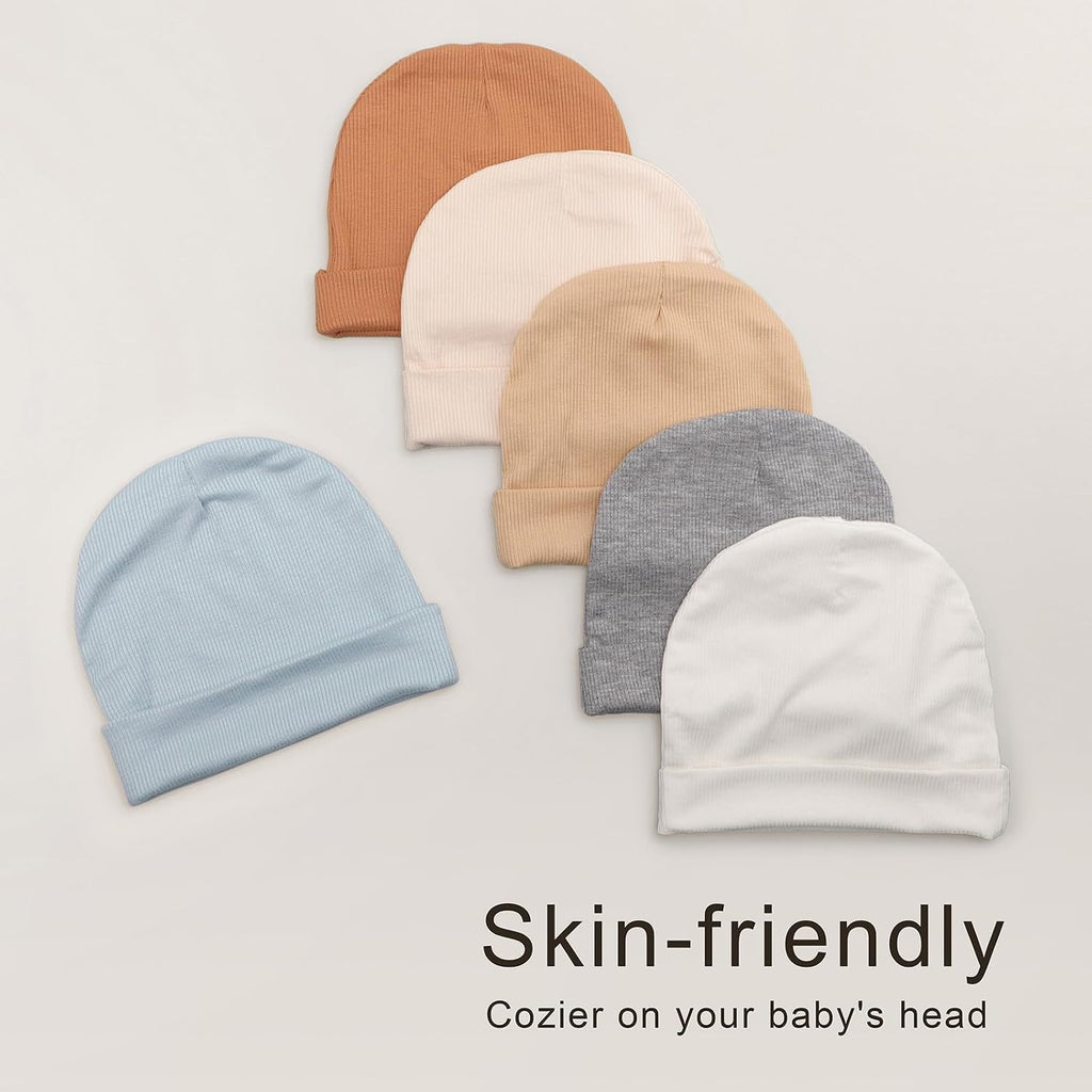6 Pack Baby Hats Set for Unisex Infant Toddler Soft Beanie Hat for Boys Girls