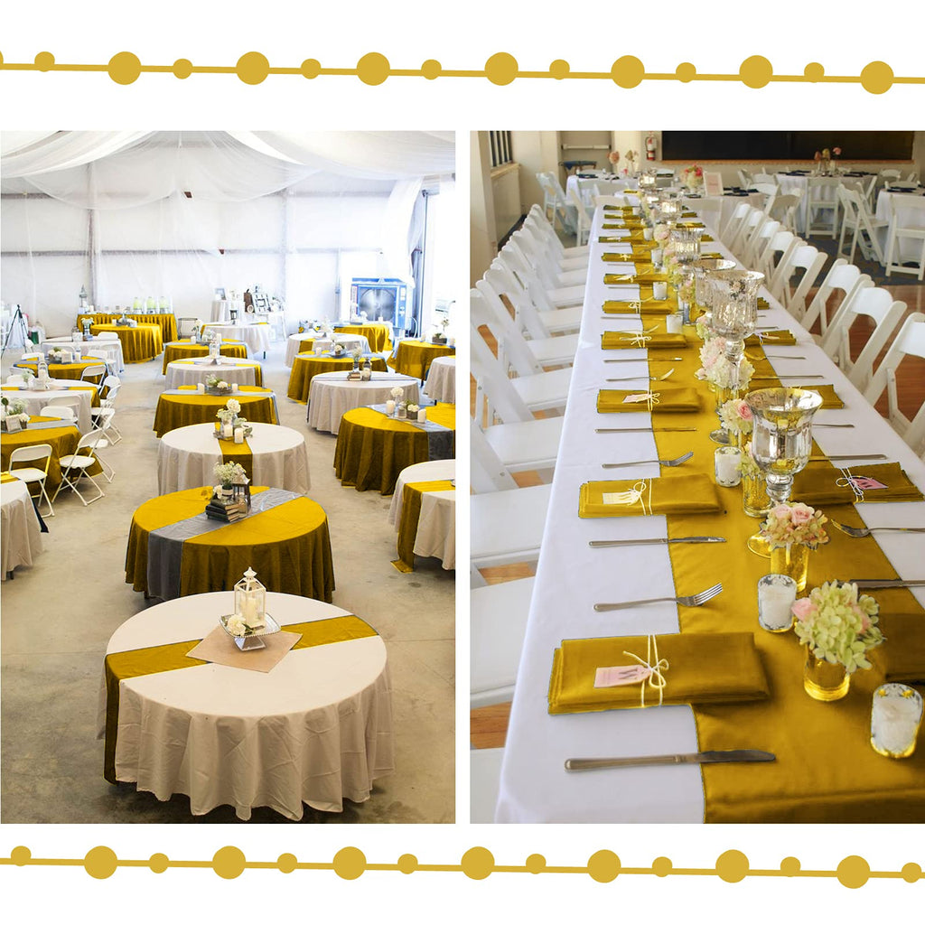 10-Pack Gold 12 x 108 inches Long Premium Satin Table Runner