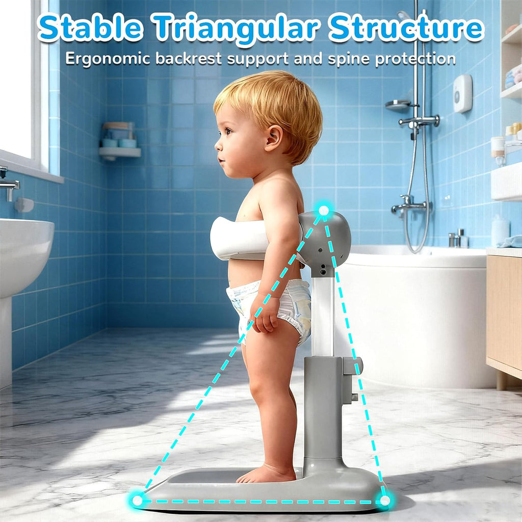 Shower Stand with Seat - Adjustable Height Shower Standing Bath Support | Baby Bath Stand Soporte para Bañera de