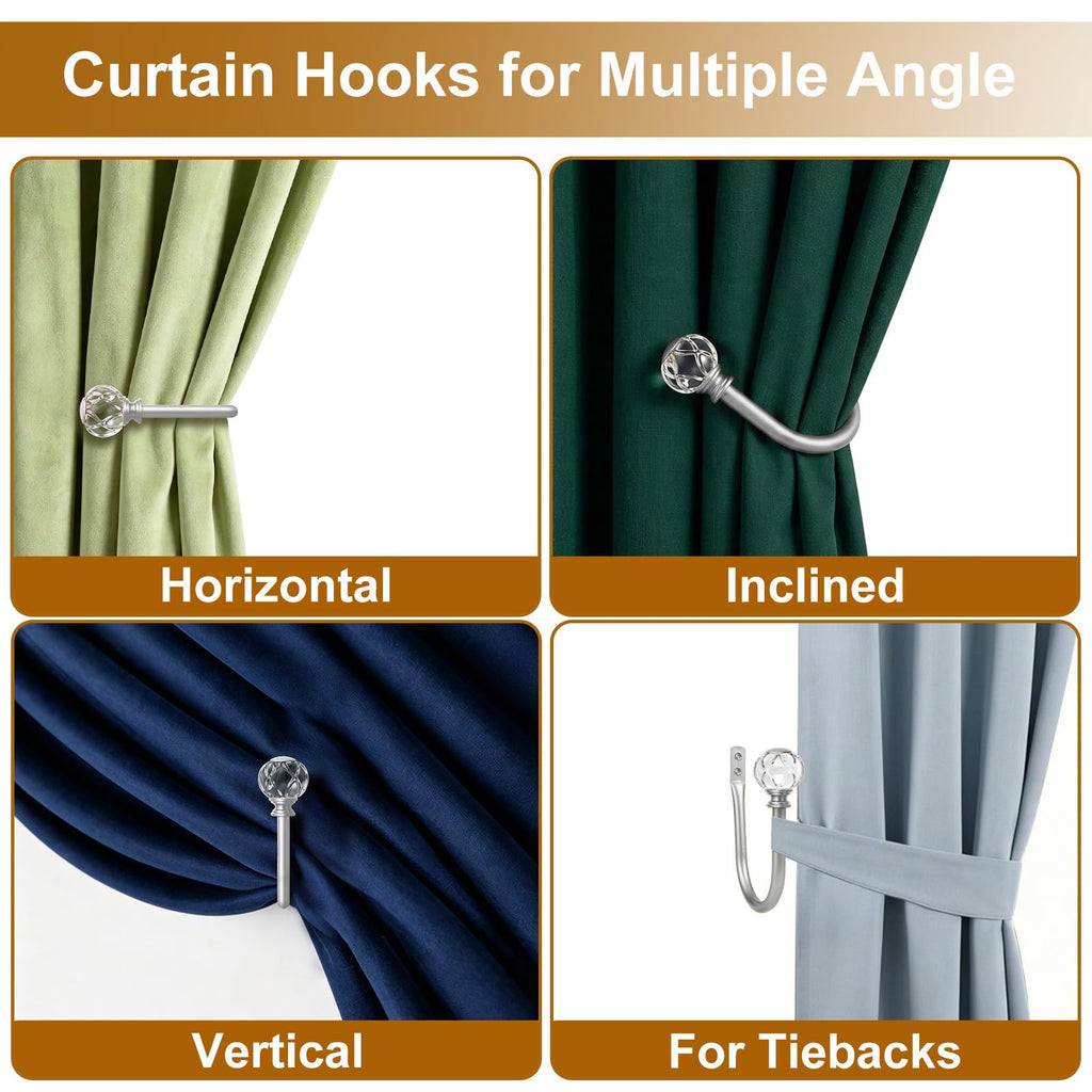 Silver Curtain Holdbacks for Drapes