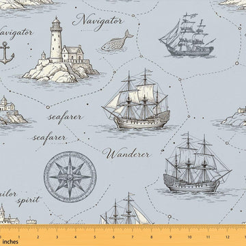 Ocean Nautical Fabric by The Yard Soft 2 Yards