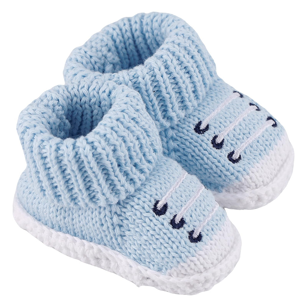 Newborn Knit Booties Soft Baby Socks for Infant (Blue, )