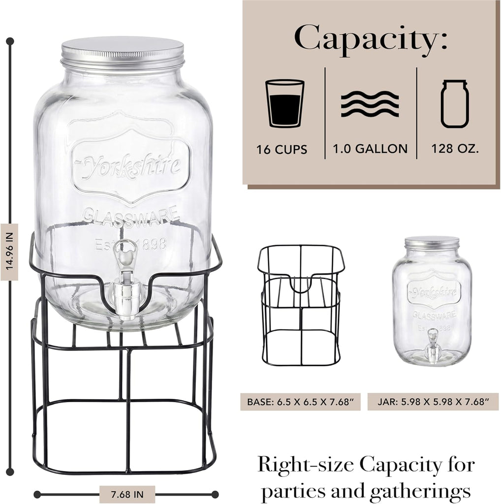 Sun Tea Mini Mason Jar with Lid, Glassware For Water, Juice, Beer, Wine, Liquor, Kombucha Iced Punch & Cold Drinks