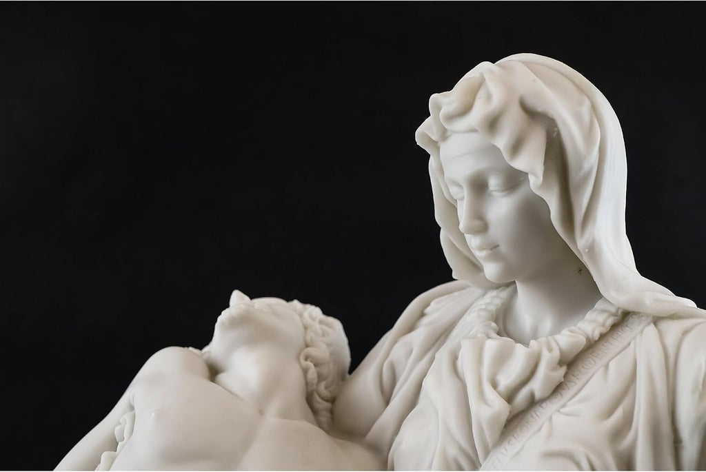 La Pieta by Michelangelo Statue - Museum Grade Replica Sculpture in Premium Cold-Cast Marble White - 10-Inch