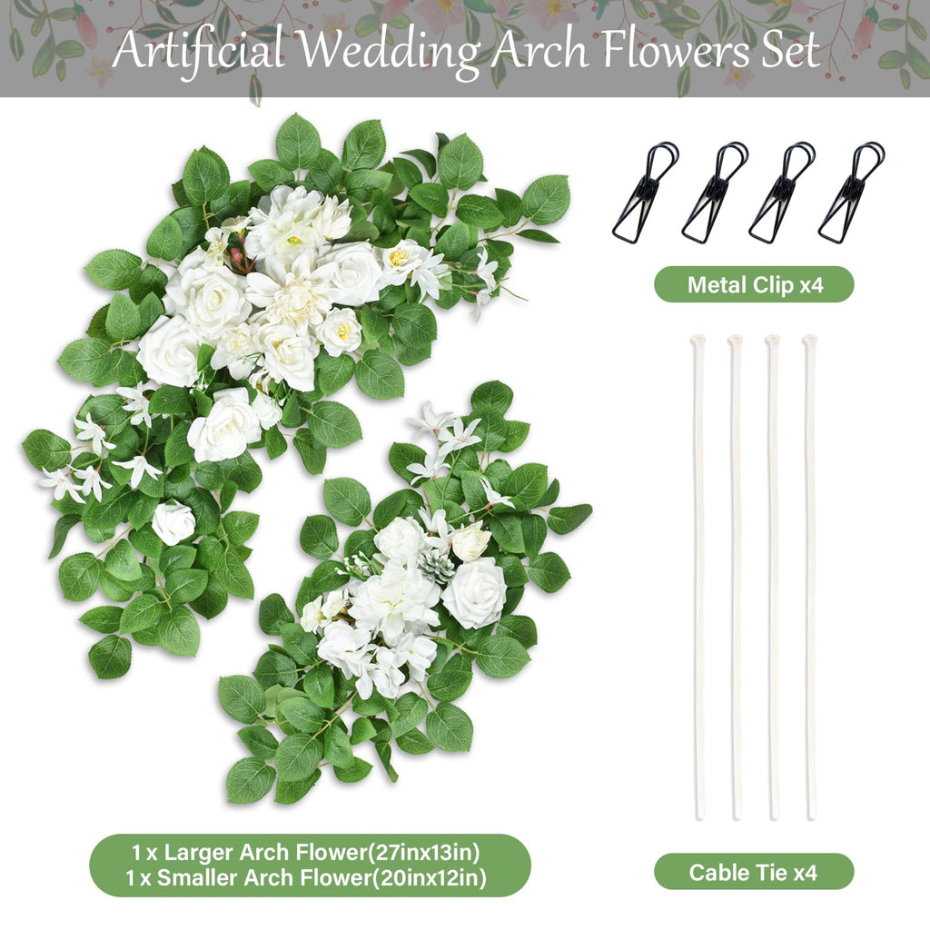 White Artificial Flowers for Wedding Arch Set of 2