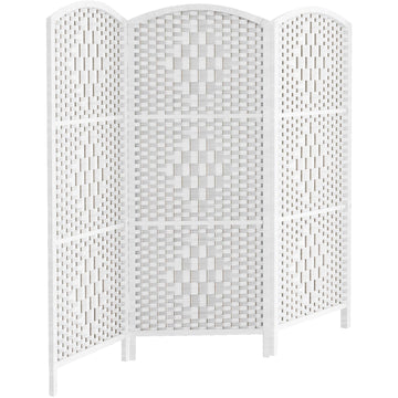 Room Divider, Short Folding Privacy Screen Panel, 3 Panel, White