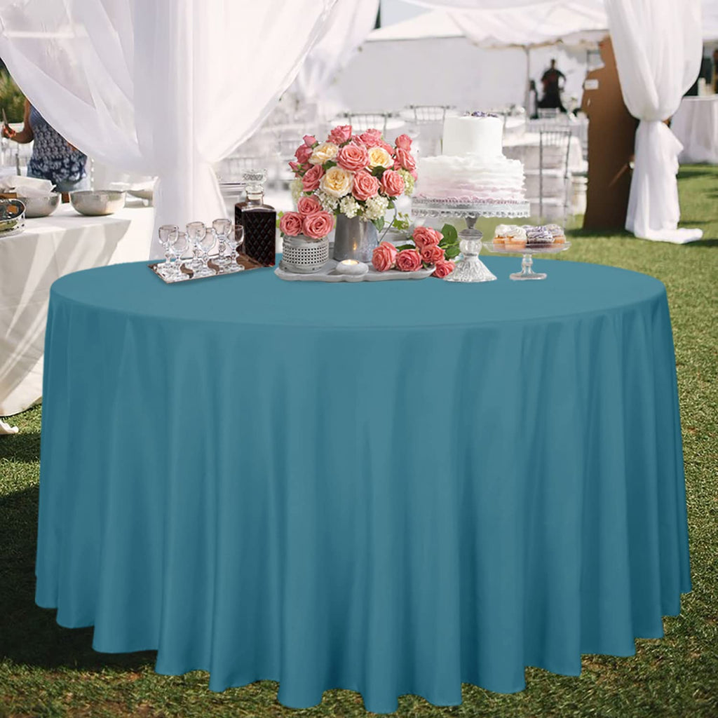 Round Tablecloth, 120 Inch, Teal