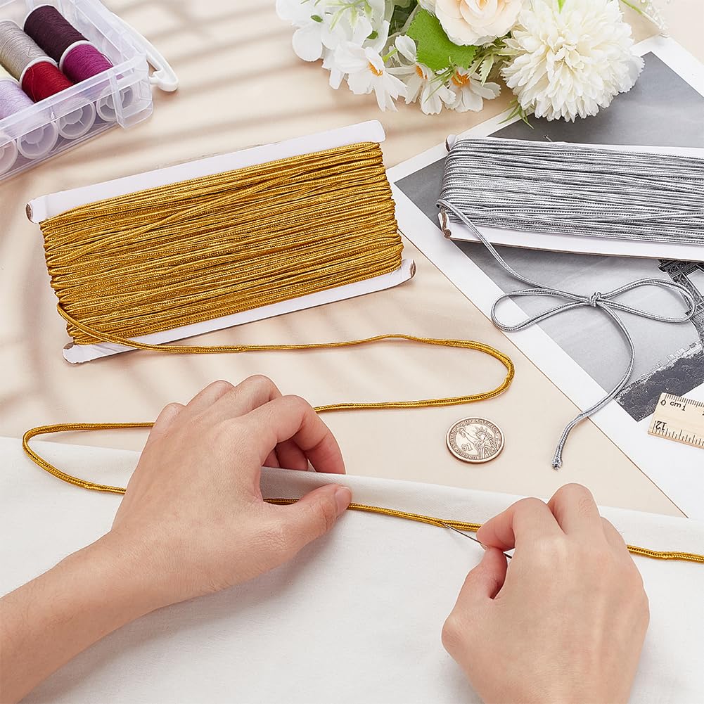 ×0.12inch Soutache Braided Cord String Gimp Braid Trim Metallic Applique Trim Decorative Fabric Ribbon