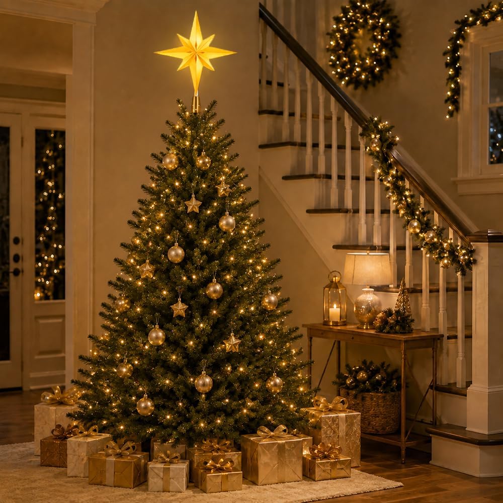 Lighted 3D Printed Christmas Star Tree Topper for Christmas Decor
