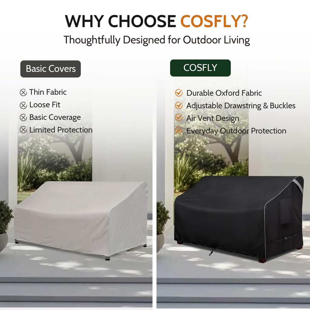 Outdoor Furniture Patio Sofa Cover Waterproof, 80"W x 33"D x 32"H