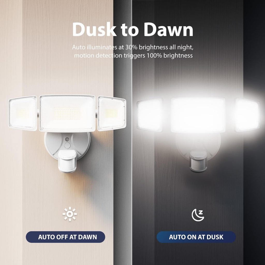 LED Motion Sensor Outdoor Lights, Dusk to Dawn Flood Light Outdoor Motion Sensor, Hardwired Security Lights