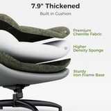 Modern Reclining Swivel Lounge Chair and Ottoman — Green Chenille
