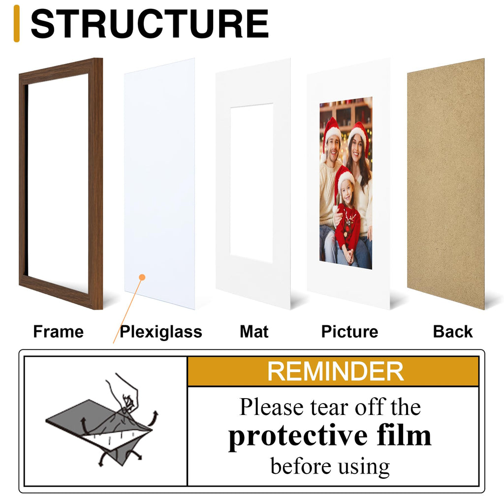 10 Pack 5x7 Picture Frame Collage Wall Decor with 4x6 Mat