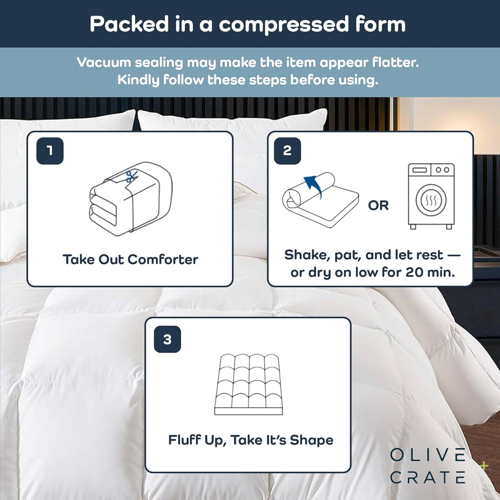 Cooling Down Alternative Comforter - Hypoallergenic King Duvet Insert Lightweight