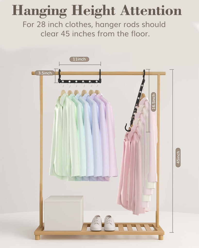 Space Saving Hangers for 144 Clothes, Reinforced Collapsible Hangers