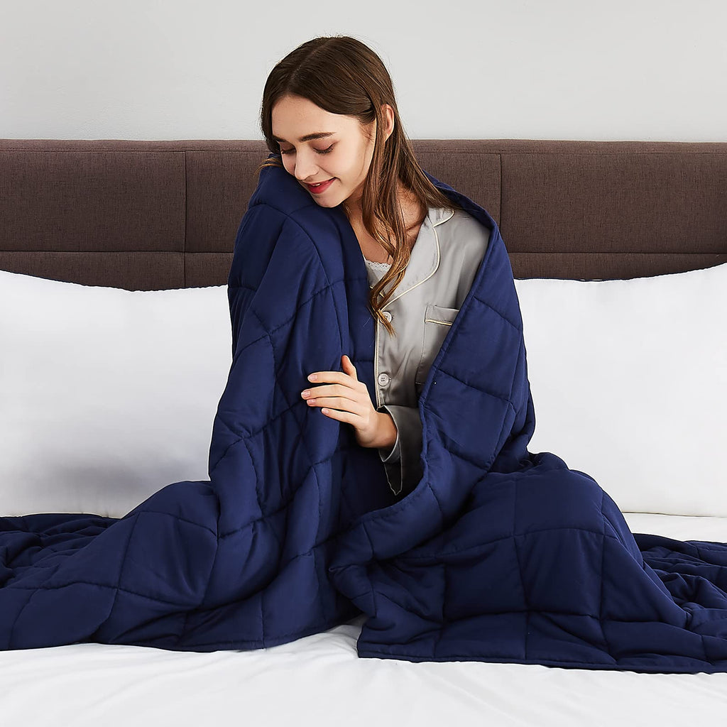 12 lbs Weighted Blanket Twin Full Size, 48" x 72" Cooling Weighted Blanket, Heavy Throw Blanket Gifts for Adults, All