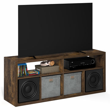 Viola 6-Shelf TV Stand for TV up to 65 Inch, Amber Pine