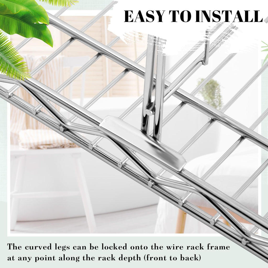 6 Pcs 14" W X 9" H Wire Shelf Divider for Wire Shelves, Silver