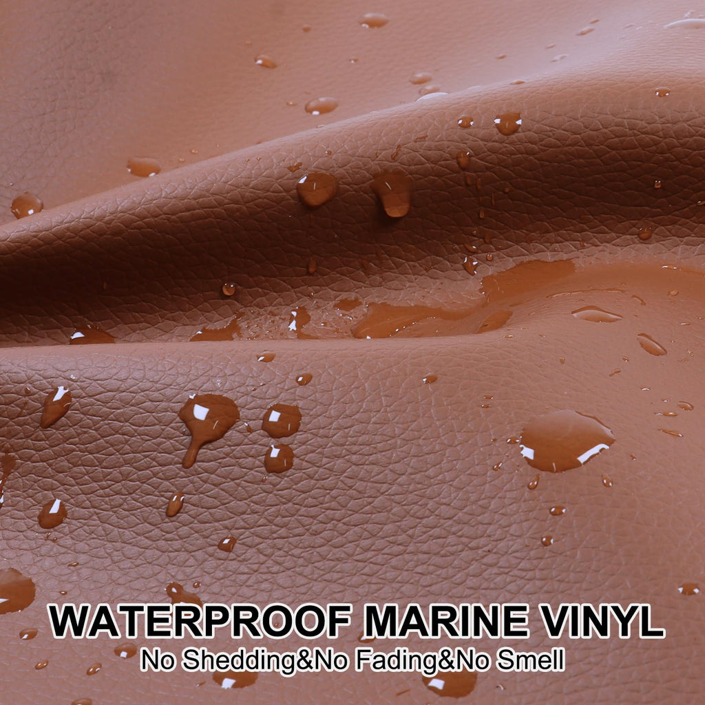 Vinyl Upholstery Fabric, Marine Vinyl Faux Leather for Chair, Sofa, Boat Repair (Brown, 75inchx55inch)