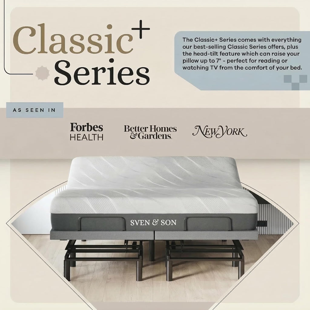 Harmony Adjustable Bed Base, Head and Foot Lift, Massage, Under-Bed Lights, USB, Gel Memory, Zero Gravity Smart Frame - Set of 2