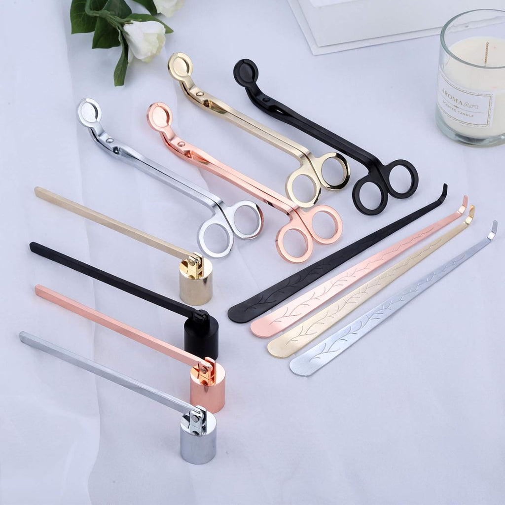 3 in 1 Candle Wick Trimmer Set, Snuffer, Dipper, Cutter, Silver - Set of 3