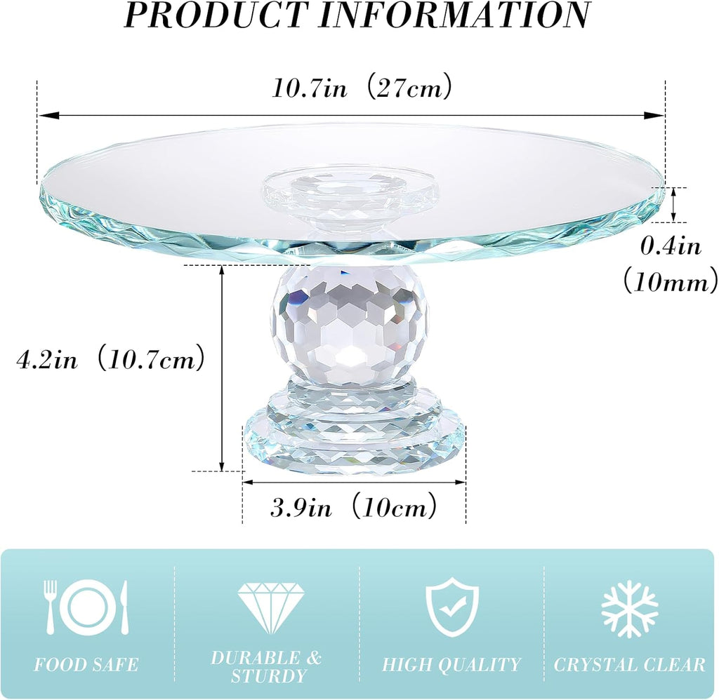 Crystal Glass Cake Stand, 11" Cake Display Stand Decorating Supplies