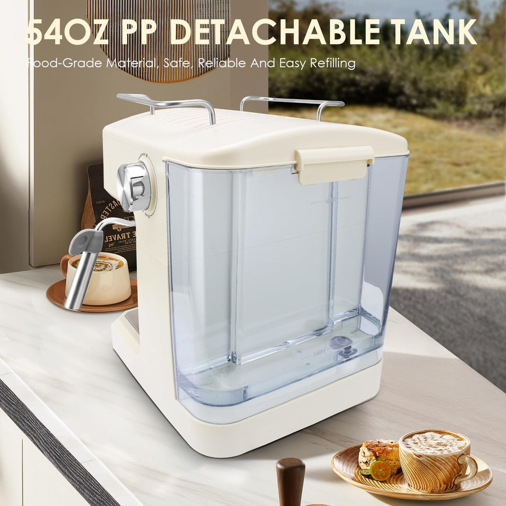 20 Bar Espresso Machine with Milk Frother,Cream