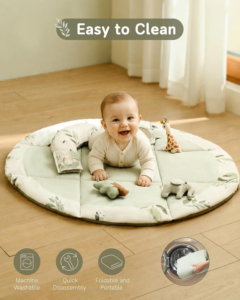 Baby Play Gym & Mat, Tummy Time Mat for Babies 0-12 Months, Green