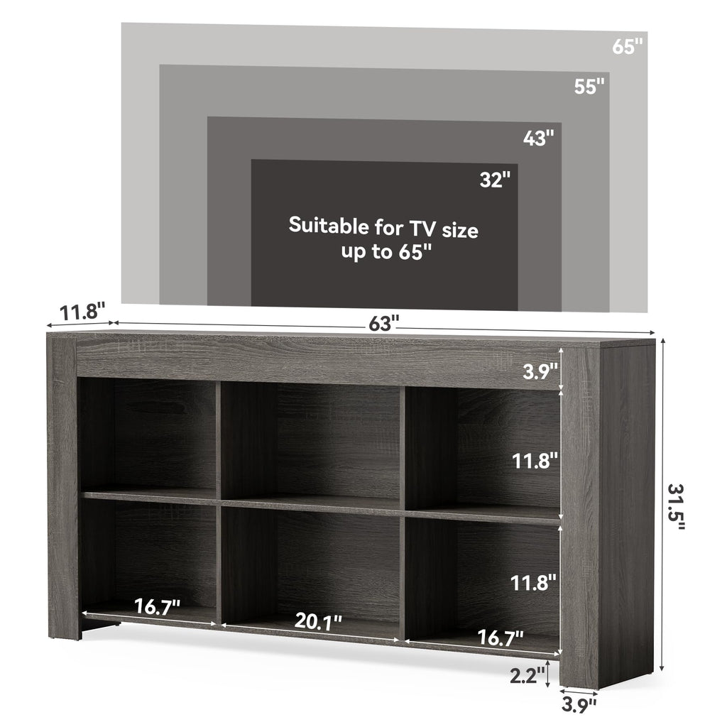 TV Stand with Storage Cubes for TV up to 65" in the Living Room