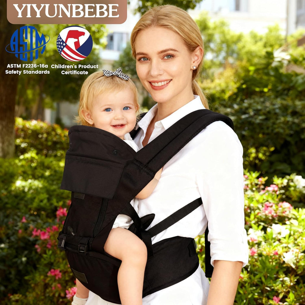 Carrier with Hip Seat in-1 Newborn to Toddler, Black
