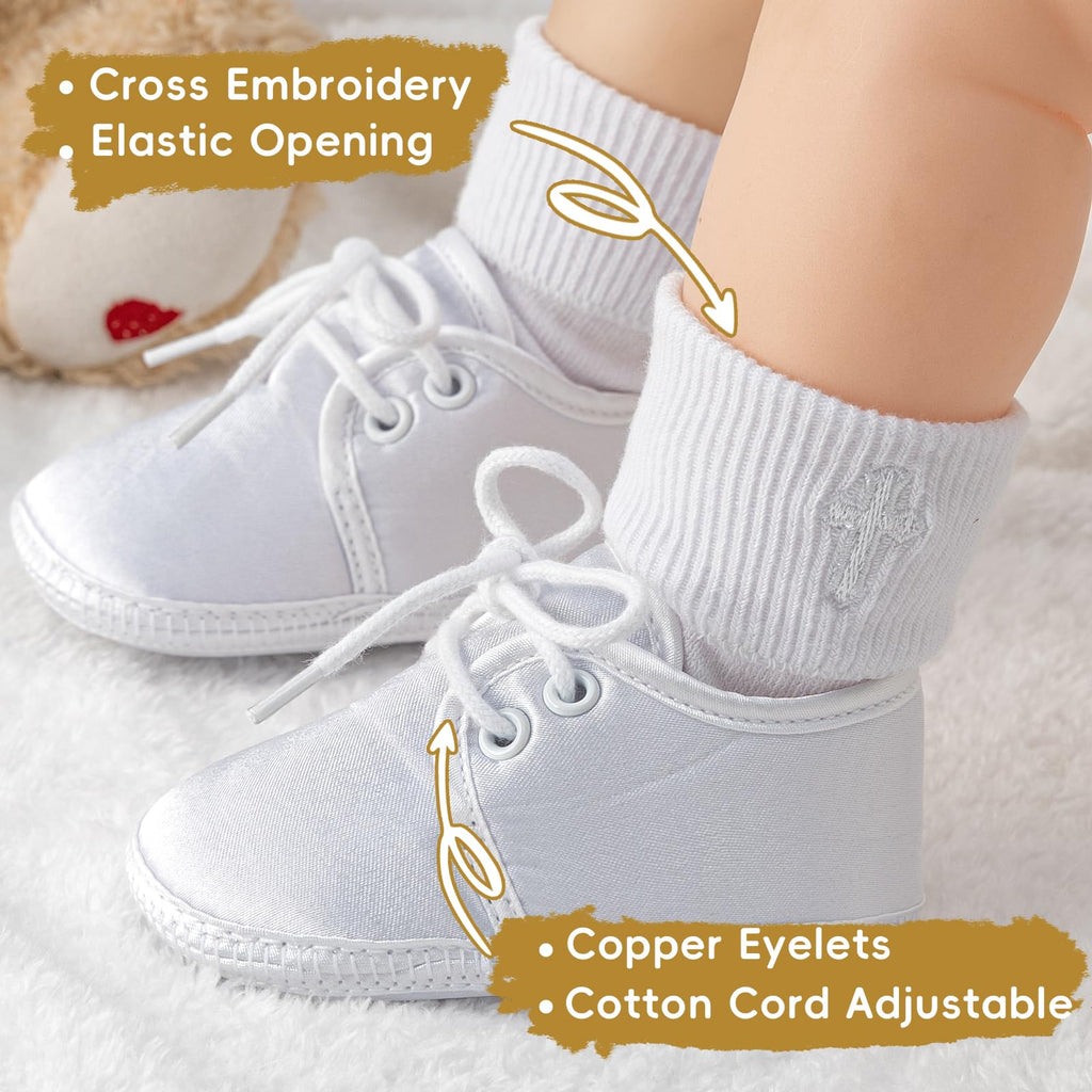 Baptism Outfits for Boys White Baby Socks Baby Boy Shoes