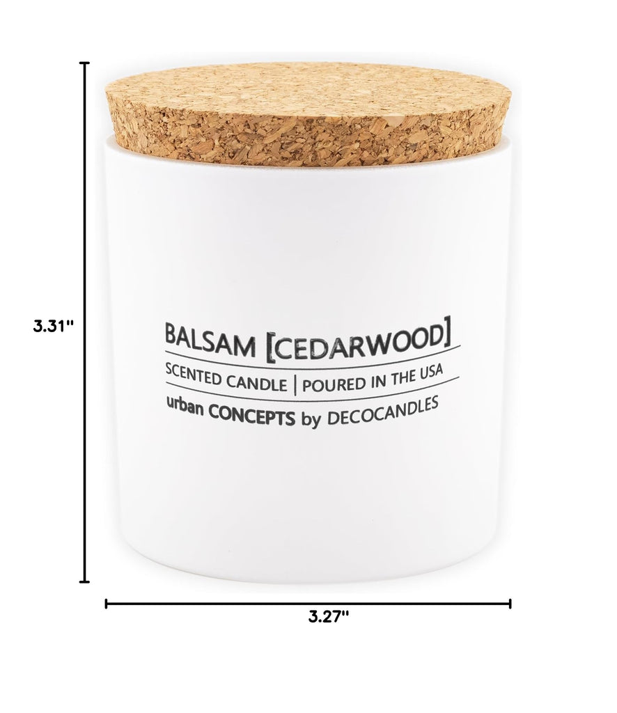 Urban Concepts by - Highly Scented Soy Candle - Long Lasting - Hand Poured in USA (9 Oz. Cork, Balsam & Cedarwood)