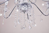 6 Light Crystal Chandelier Light Fixture Modern Chandelier Crystal Lighting, Crystal Pendant Raindrop Chandelier for Dining Room,Bedroom,Living Room,H23 x D24 A100-B075F2SBM8
