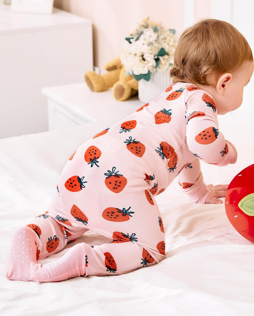 Viscose Derived from Bamboo Baby Footie Pajamas Convertible Sleeper for Baby Girl Zipper Onesie