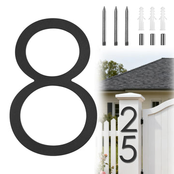 10 Inch Large house Numbers for Outside Modern Metal Black Address Number 8