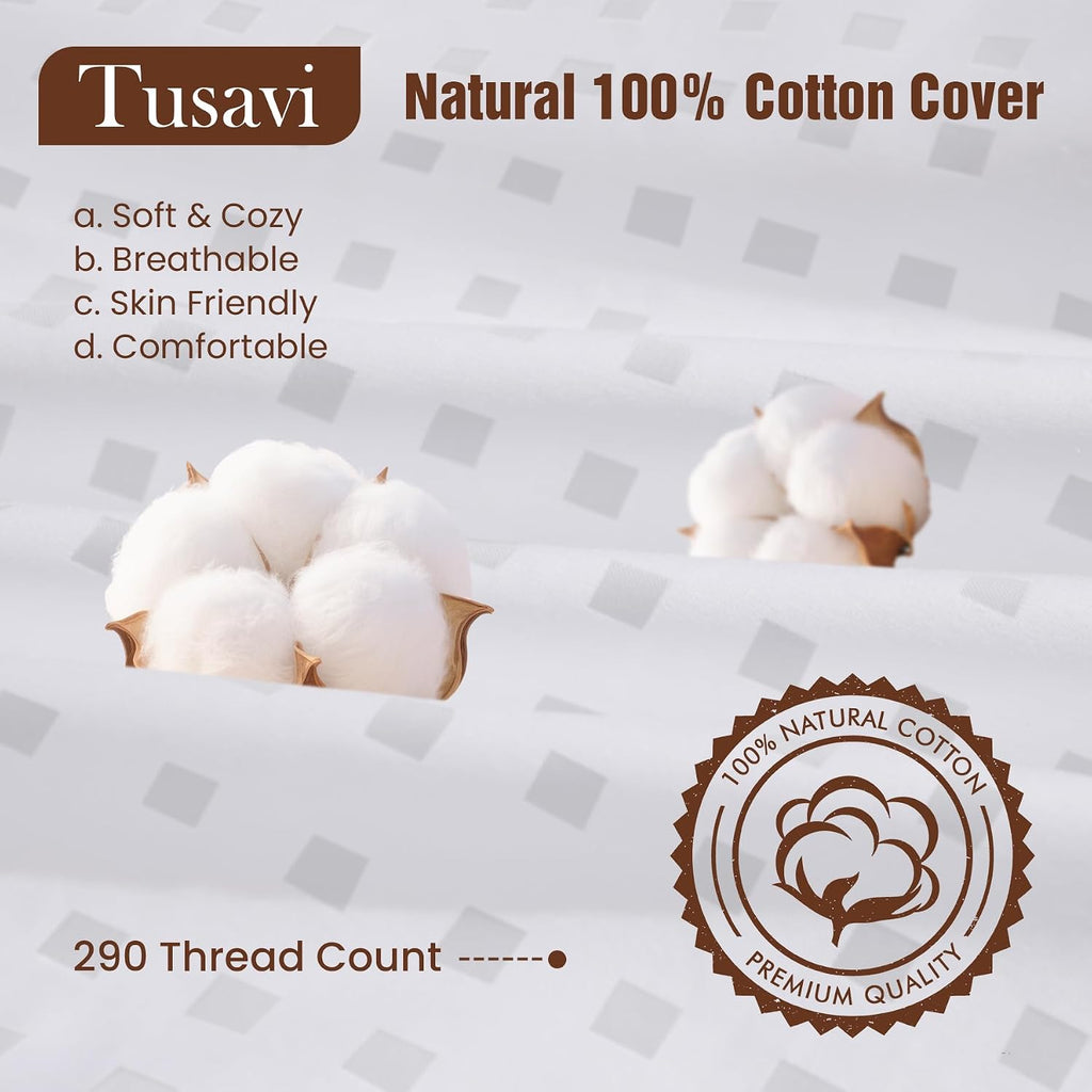 20"x20"Pillow Inserts with 100% Cotton Cover Decorative Square Throw 20 Pillows for Couch, Sofa and Bed - Set of 2