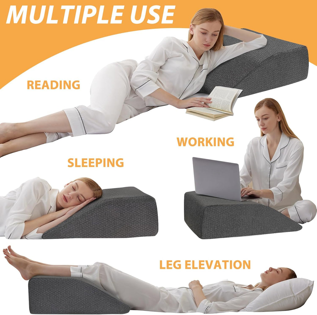 Leg Elevation Pillows, Leg Pillows for Sleeping, Cooling Gel Memory Foam Top, Wedge Pillow for Legs, Leg Wedges for