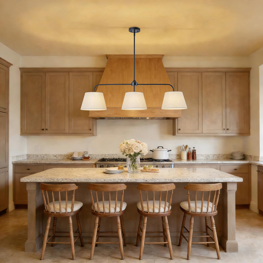 40" Linear Chandeliers, Black Kitchen Island Lighting