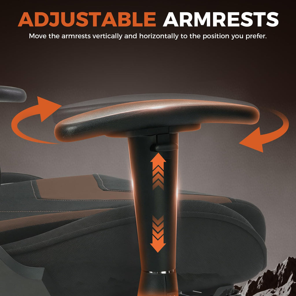 Gaming Chair High Back Ergonomic Computer Chair with Breathable Fabric, with Lumbar Support, 8-Way Adjustable