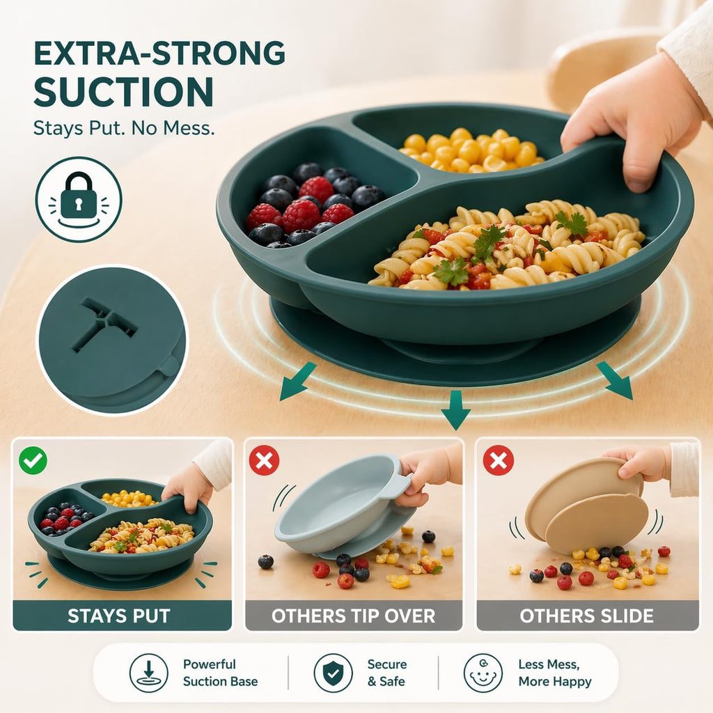 Feeding Set, 14PCS, Baby plates and bowls Set - Silicone Bibs
