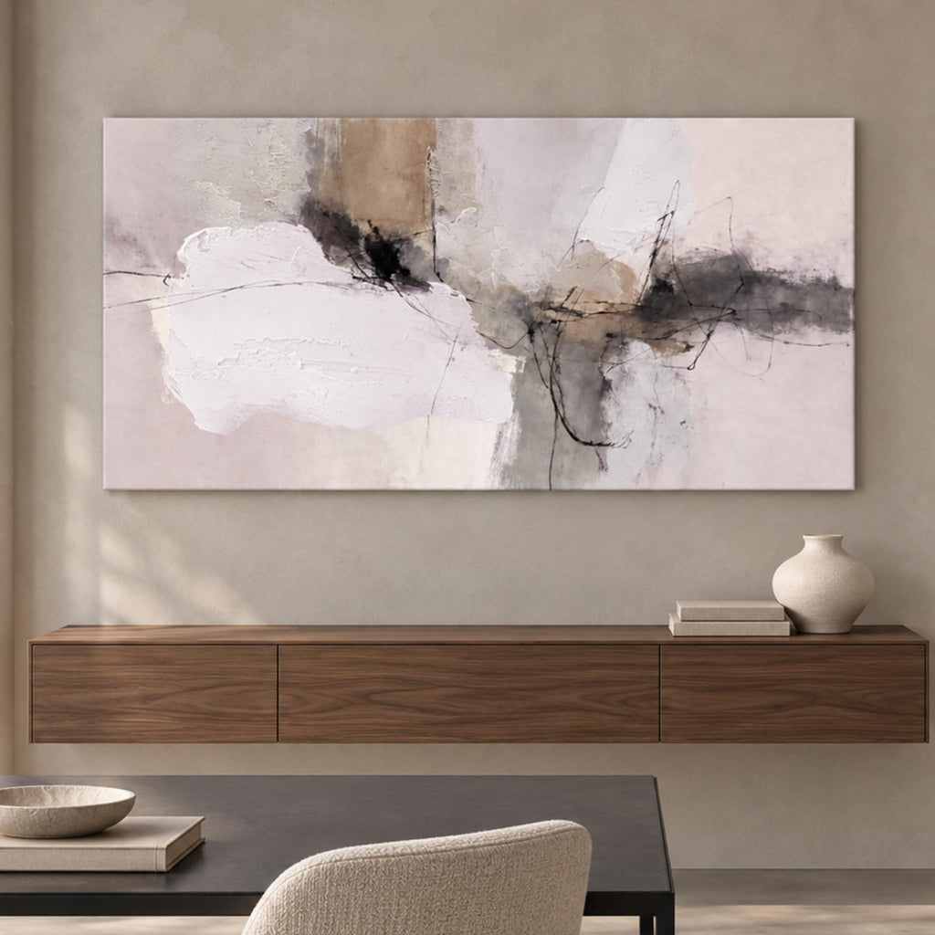 Neutral Abstract Line Canvas Wall Art 40" x20
