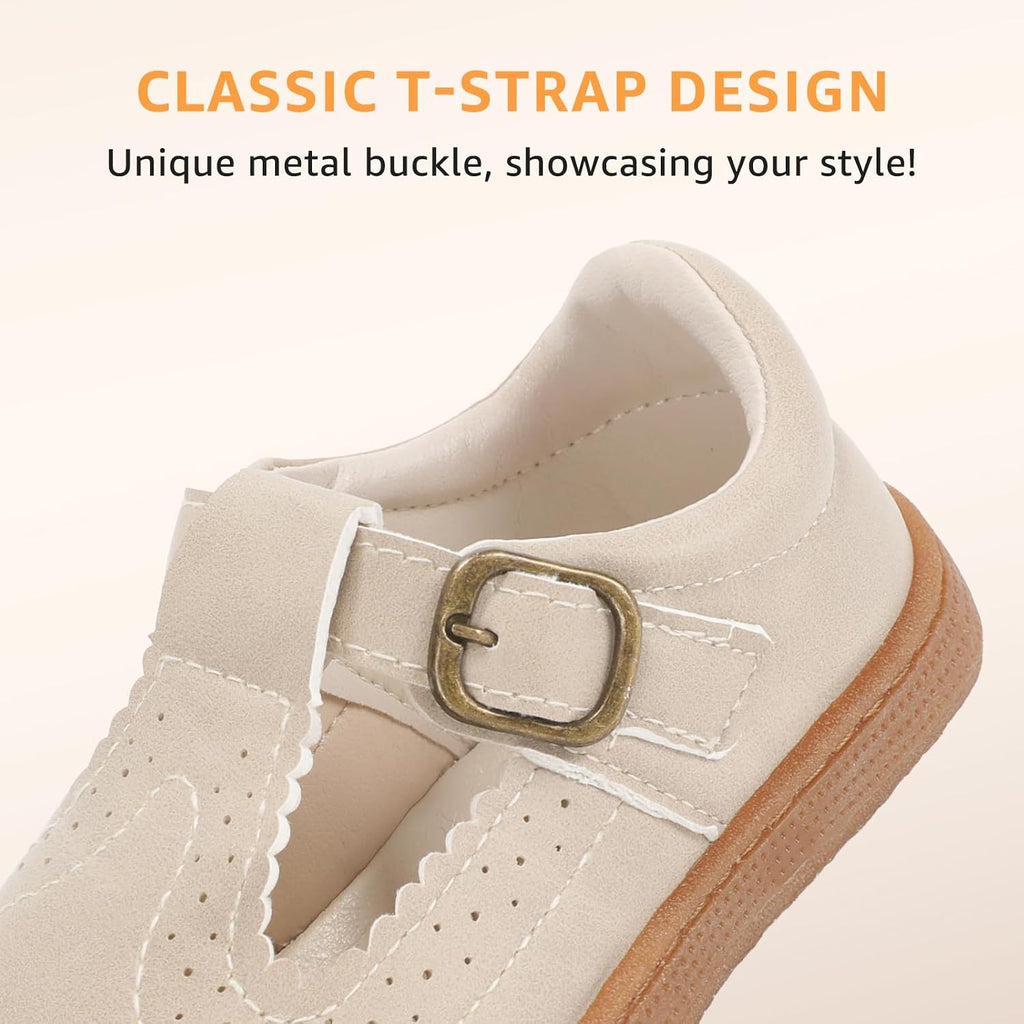 Wide Toe Box Toddler Mary Jane Dress Shoes Girl Ballet Flats