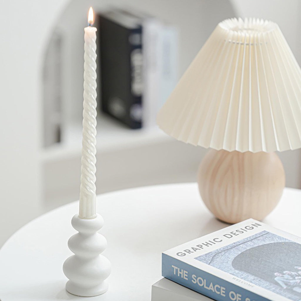Taper Ceramic Candle Holders, Set of 2 Matte Boho Decorative Candlestick Holders, Table Decor Centerpiece Decor