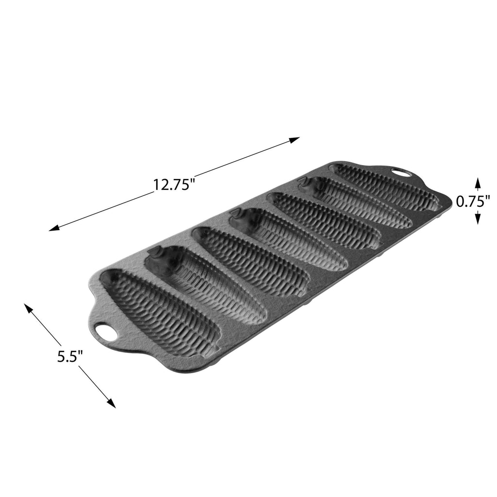 Cast Iron Cornbread Pan-Pre-Seasoned Bakeware with 7 Corncob Sticks-Compatible with Oven, Stovetop, Induction, Grill