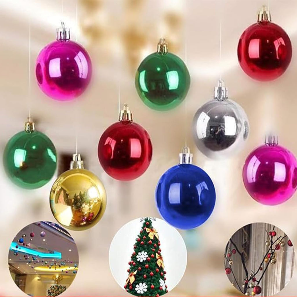 1.2 Inches Colored Christmas Balls 24 Pack Living Room Garden Ornaments Mini Glitter Ball Door Wall Xmas - Set of 24