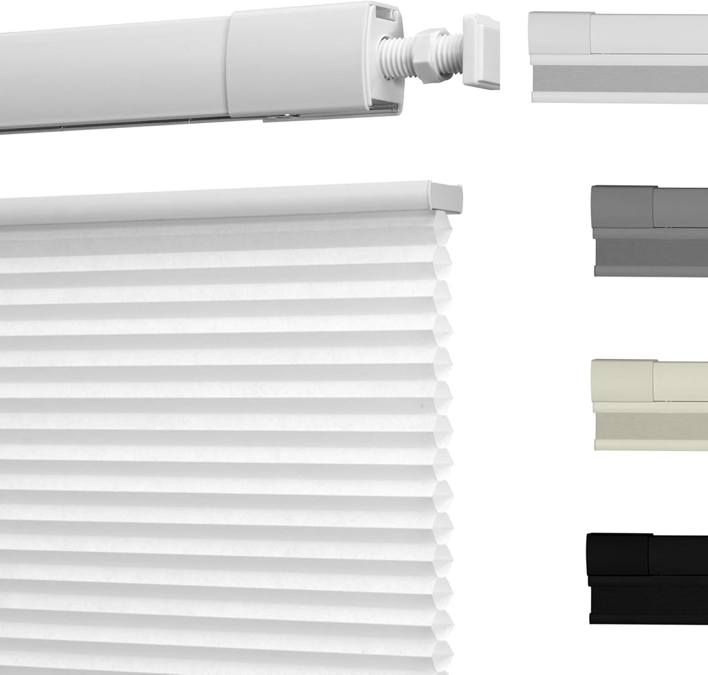 No Drill Cellular Shades, Blackout Black, 21" W x 64" H