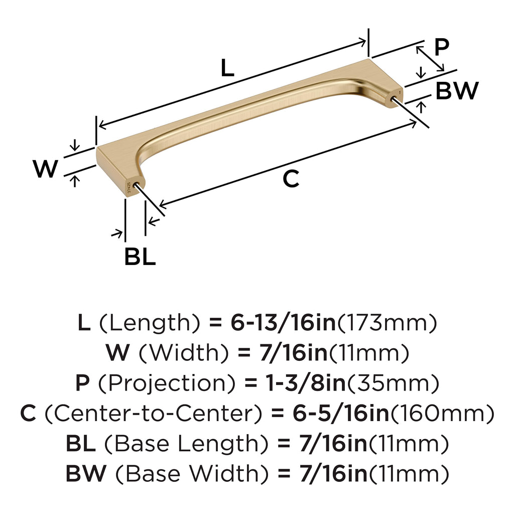 6-5/16" Merced Golden Champagne Drawer Pull