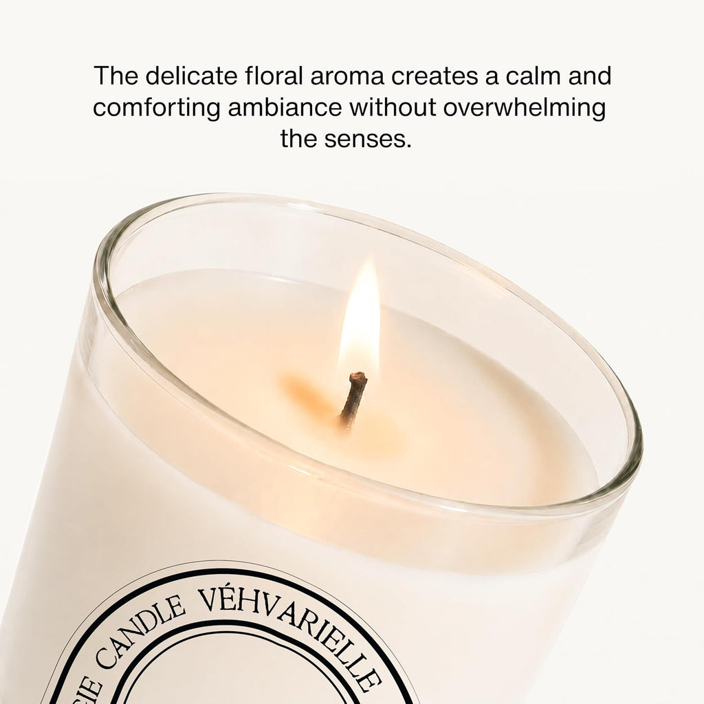 Tuberose Luxury Scented Candle 8oz | Soft Floral Aroma for Daily Relaxation | Hand-Poured Soy Wax Blend | 40hr Clean - Set of 8