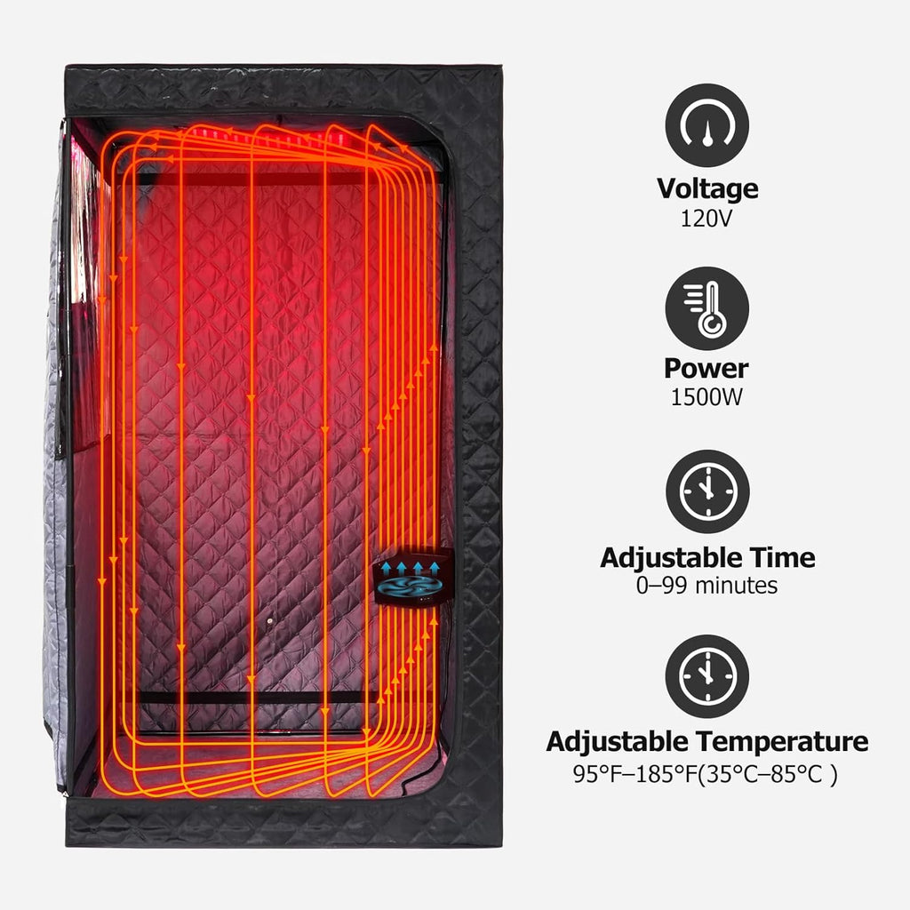 Smartamk Upgrade Portable Hot Air Sauna, 1 or 2 Person Home Sauna, 1500W & 149°F Dry Sauna Box